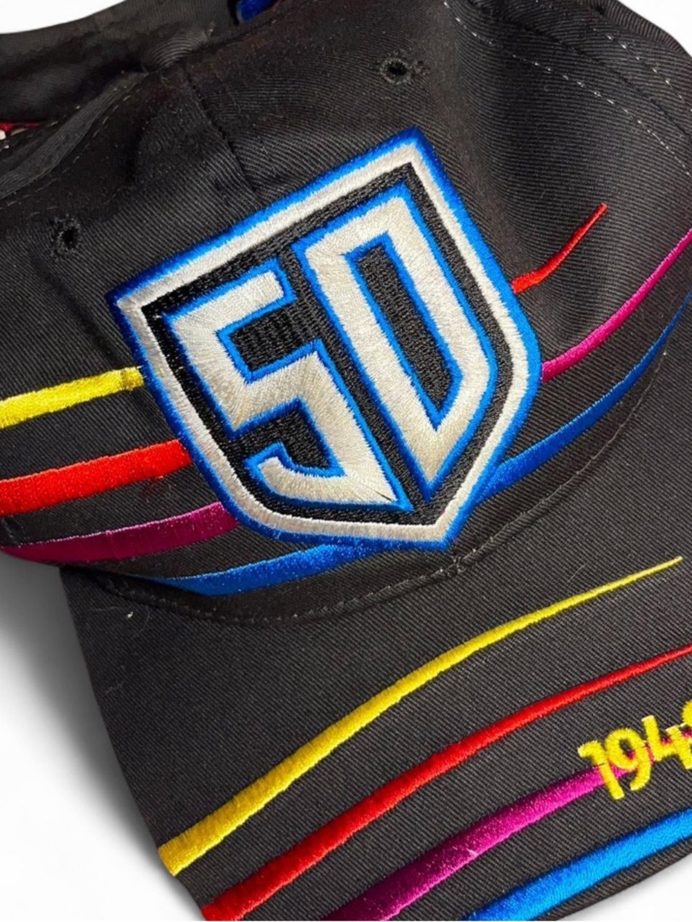 Vintage 90s NASCAR 50th Anniversary Snapback Hat 1948-1998 Racing